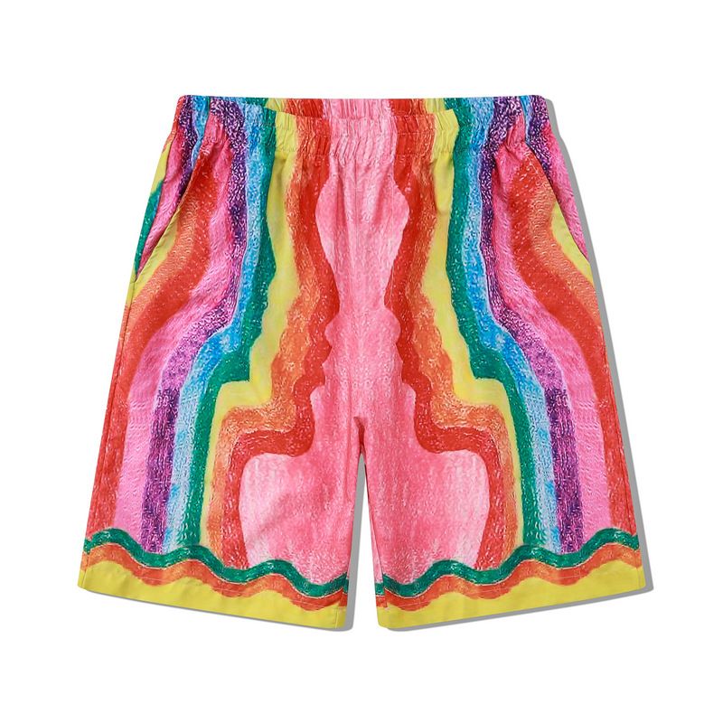 Herrenbekleidung Mode Strand Casual Kurzarm Anzug Voll bedruckt Regenbogen Blumenhemd Hawaiian Cardigan Männer Sommer_voghion.com