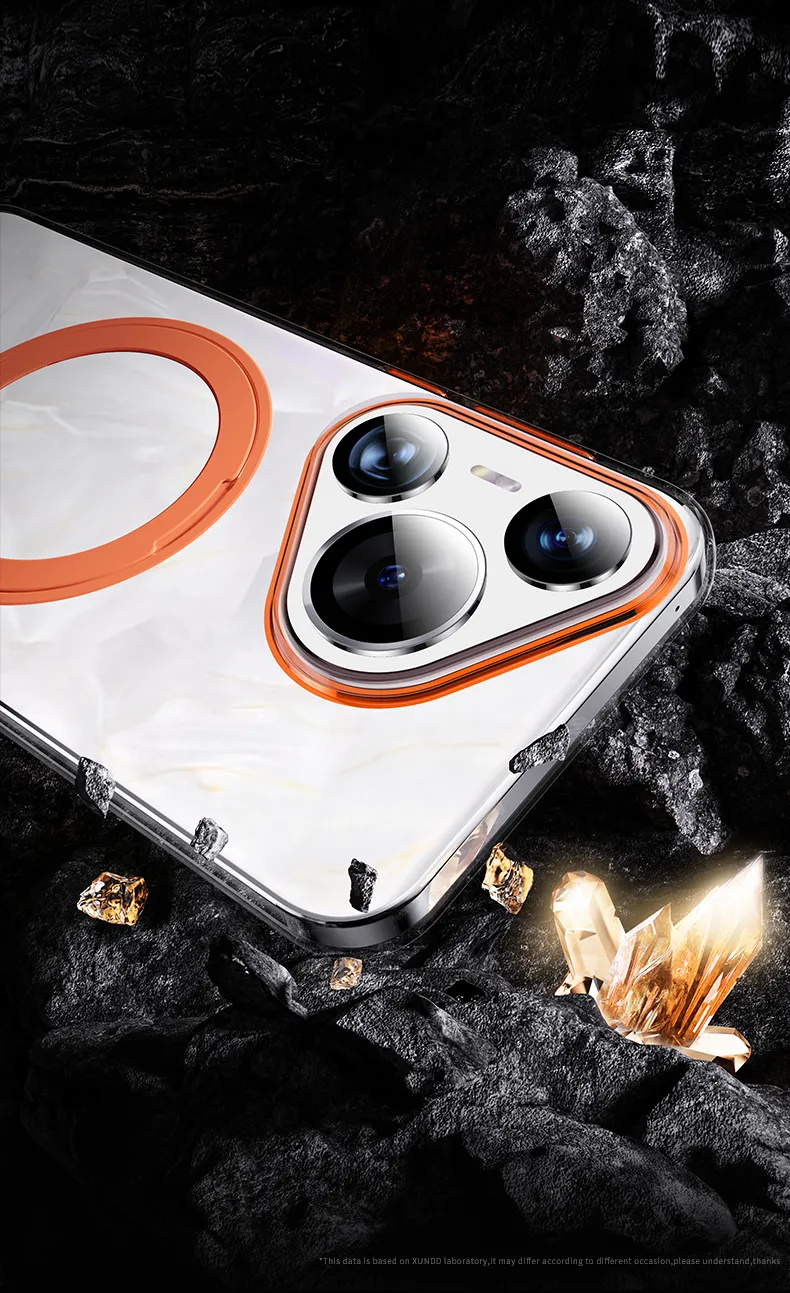 Xundd pour Huawei P70 Pro Plus Pura 70 Ultra 360 ° Rotation support magnétique étui protection de la caméra couverture de téléphone transparente_voghion.com