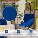 Hammock Chair With Stand And PA Coating Cushion, Hanging Swing Chair With Steel Frame For Indoor And Outdoor, Dark Blue_voghion.com