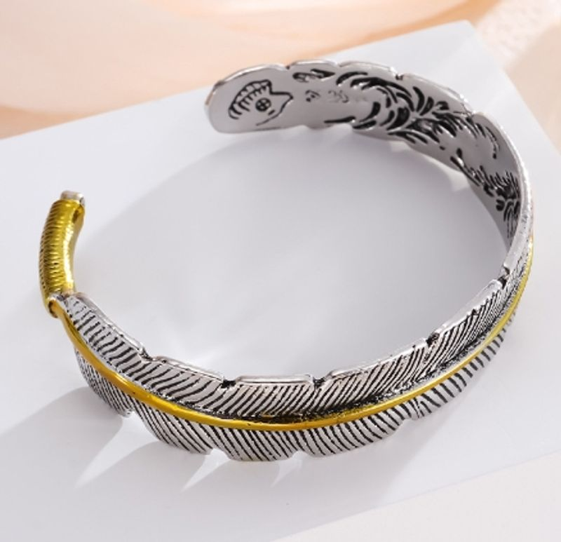 Sier Bangle Open Personality vintage Tang Grass sulgedest käevõru meestele_voghion.com