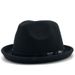 Top alla moda in stile coreano per autunno e inverno con fibbia per cintura, cappello da jazz britannico da uomo in lana nera, cappello di lana_voghion.com