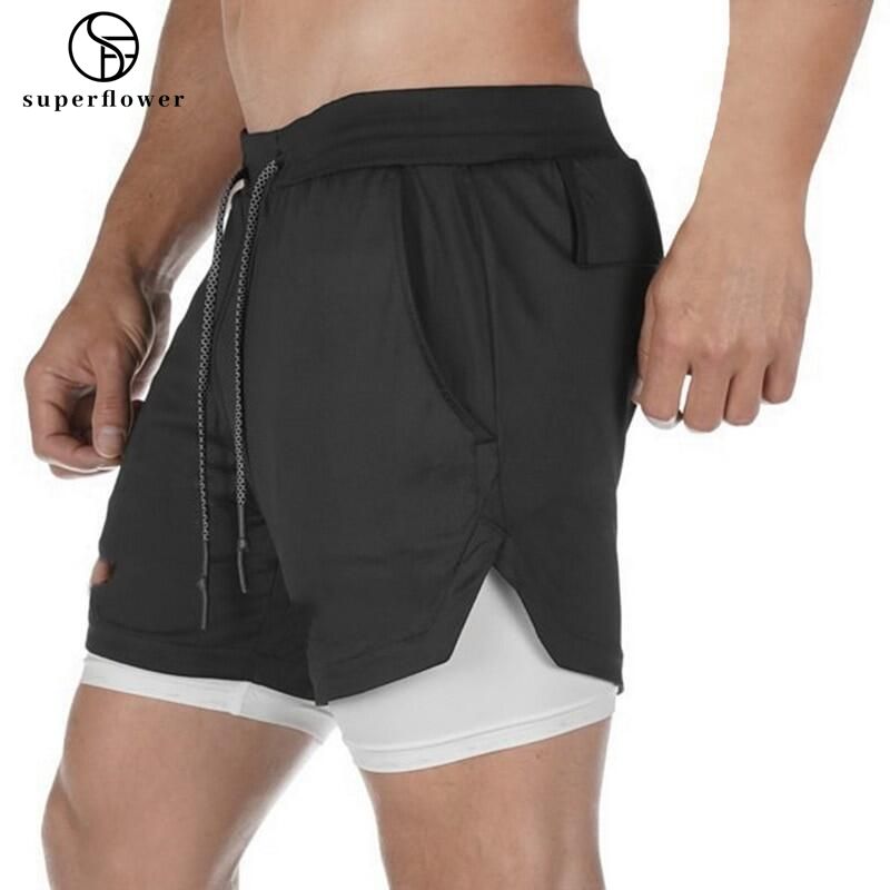Pantalones cortos para correr de camuflaje de doble capa 2 en 1 para hombre, pantalones cortos deportivos de secado rápido para gimnasio, Fiess, trotar, ciclismo, entrenamiento_voghion.com