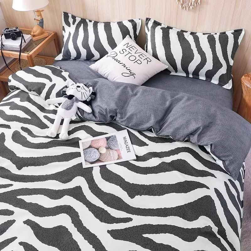 Copripiumino in morbido cotone lavato - Eleganti stampe floreali e con cartoni animati, traspirante e resistente allo sbiadimento (150x200 cm/180x220 cm/200x230 cm, diversi modelli)_voghion.com