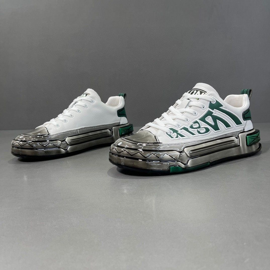 Top layer cowhide spring style spray glue thick soled board trendy shoes, light luxury men's niche casual shoes_voghion.com