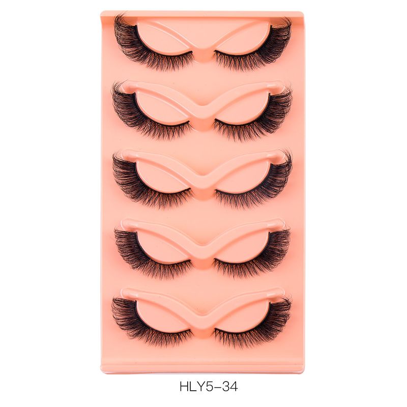 False Eyelashes Popular 5 Pairs Of Oblique Flying Fox False Eyelashes With Natural Thick Eye Tail And Extended Eyelashes_voghion.com