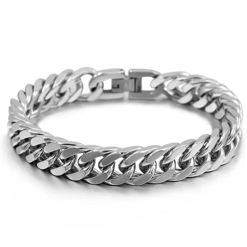 Bracciale a catena cubana con chiusura in acciaio al titanio inossidabile, gioielli punk di personalità_voghion.com