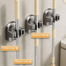 Suction Cup Mop Holder For Bathroom, Multi-Functional No-Drill Storage Rack, Household Cleaning Tool Organizer Hanger_voghion.com