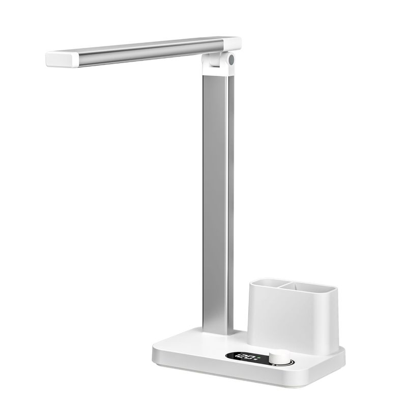 Yeni göz koruma masa lambası çok işlevli öğrenci okuma lambası şarj ve fişe takma çift amaçlı üç renkli karartma led yatak odası başucu lambası_voghion.com