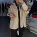 Oversized Patchwork Jacket - Japanese Streetwear Style Color-Block Coat With High Collar (White/Coffee/Cream, Sizes XS-XXXL)_voghion.com