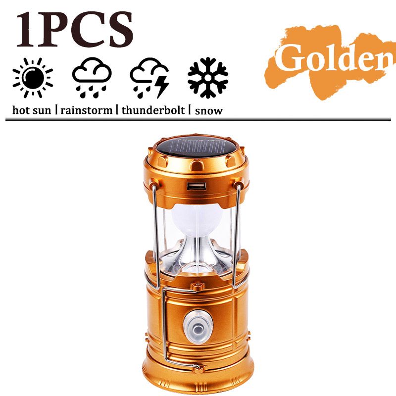 Mini-Solar-/USB-LED-Campinglaterne, wiederaufladbare Notstrombank, faltbar, tragbar, 4 Lichtmodi für Camping, Angeln_voghion.com