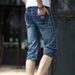 Men's Clothing Denim Shorts Men's Cropped Trousers 2022 Spring And Summer New Style Trend High Elastic Thin Straight Mid Length Trousers Wholesale_voghion.com