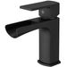 Waterfall Single Handle Single Hole Low-Arc Modern Bathroom Faucet Bathroom Drip-Free Vanity Sink Faucet In Matte Black_voghion.com