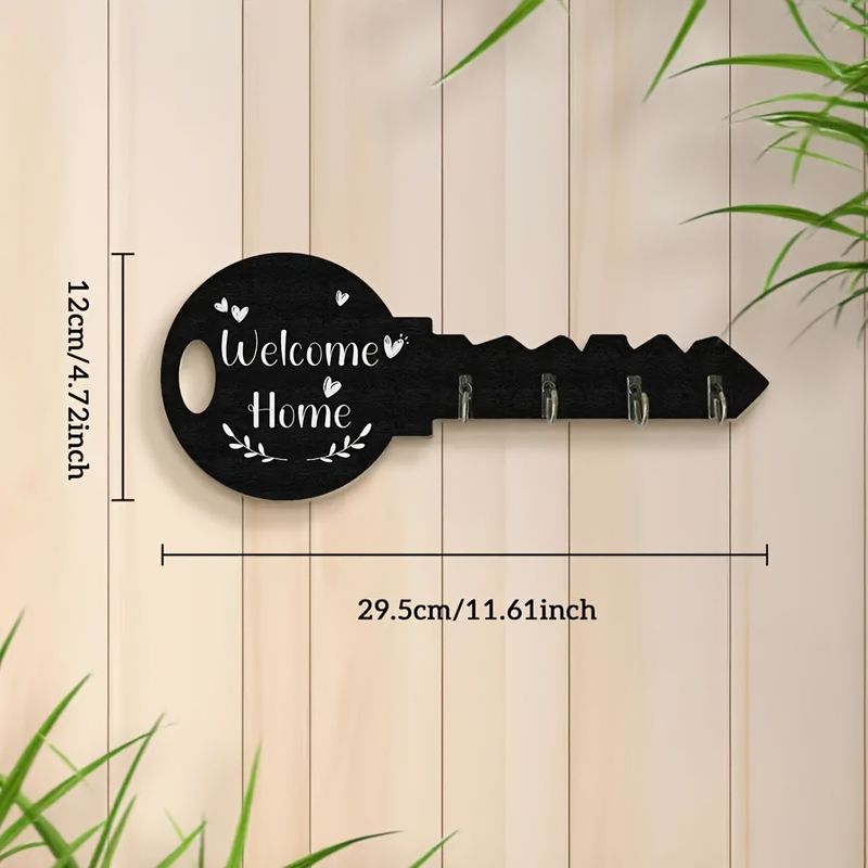 Bohemian Style Rustic Wooden Entrance Key Holder_voghion.com