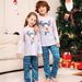 Christmas Plaid cartoon deer Christmas family dress printed home dress pajamas_voghion.com