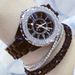 Yamaler elegante strass ceramica cinturino da donna rotondo analogico orologio da polso al quarzo regalo_voghion.com