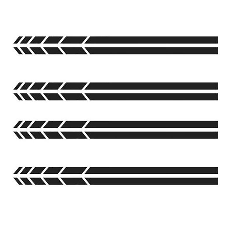 4 stk. Køretøjs-rearview-klistermærke Selvklæbende iøjnefaldende Stripe Stripe-bilklistermærke Rearview til biltilbehør_voghion.com