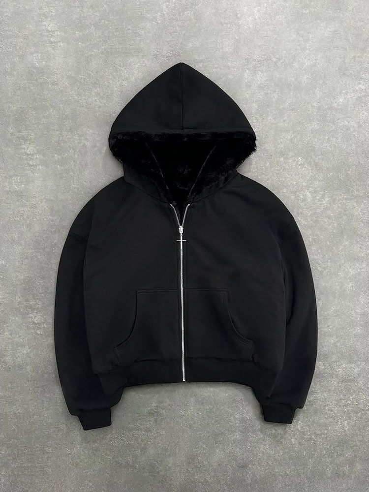 Autumn And Winter New Hooded Sweatshirts Can Be Worn On Both Sides, Retro Leopard Print Zipper Hoodie Loose Personality Tops_voghion.com