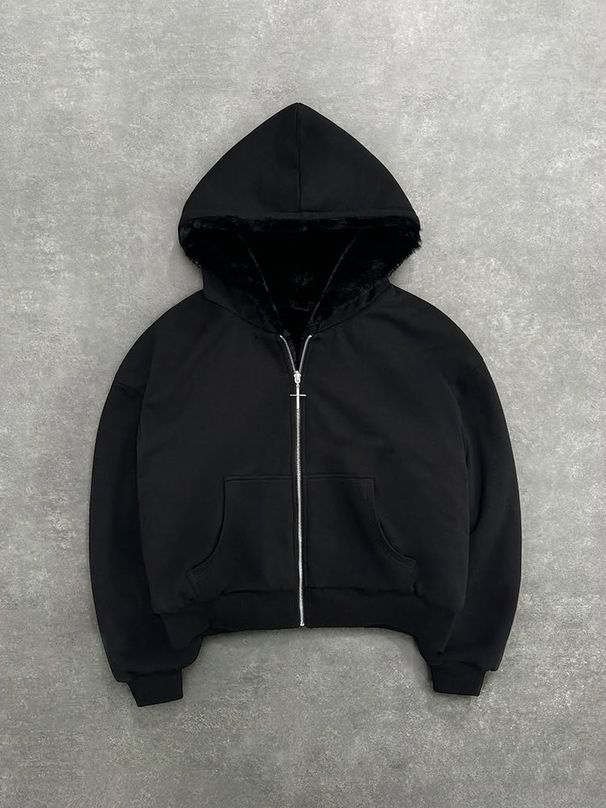 Autumn And Winter New Hooded Sweatshirts Can Be Worn On Both Sides, Retro Leopard Print Zipper Hoodie Loose Personality Tops_voghion.com