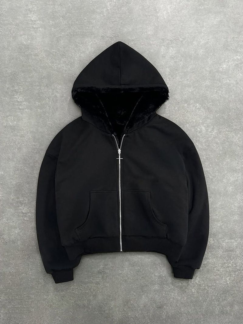 Neue Kapuzenpullover für Herbst und Winter, beidseitig tragbar, Retro-Hoodie mit Leopardenmuster und Reißverschluss, lockere Oberteile mit Persönlichkeit_voghion.com