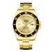 Gold Large Dial Quartz Steel Band Single Calendar Men's Watch_voghion.com