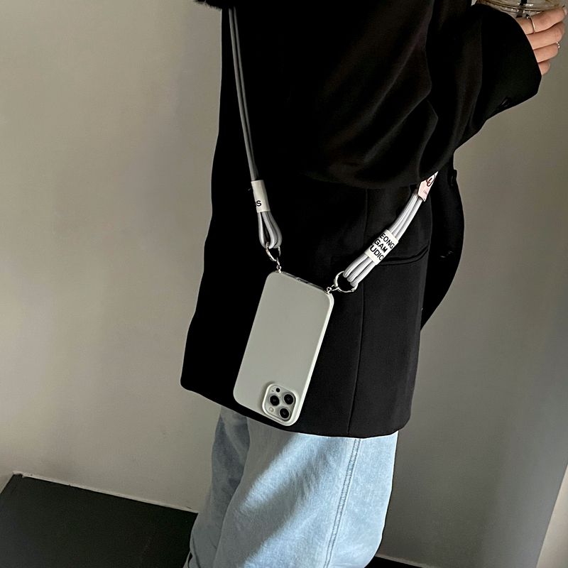 Capa de silicone com cordão duplo crossbody para Samsung Galaxy A14 A24 A34 A54 A13 A23 A33 A53 A73 4G 5G._voghion.com