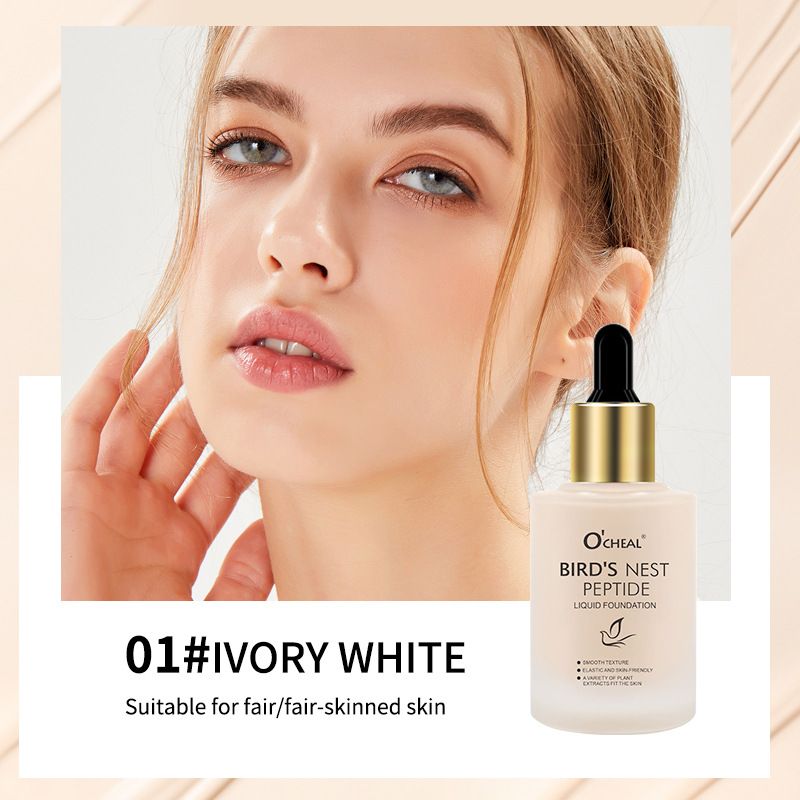 Gesichtsgrundierung Exklusive O'CHEAL Bird's Nest Peptide Flüssiggrundierung Wasserfester Oil Control Concealer Aufhellende Grundierung_voghion.com
