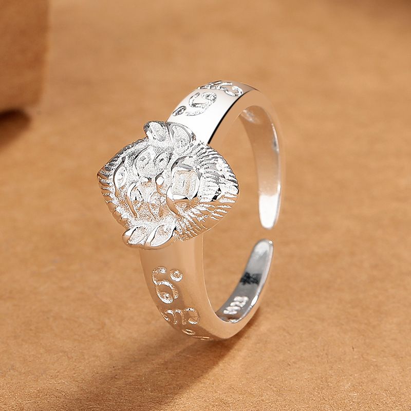 Anello regolabile in argento con cinque occhi e quattro orecchie, per uomini e donne, design di nicchia, amuleto del Buddha tailandese_voghion.com