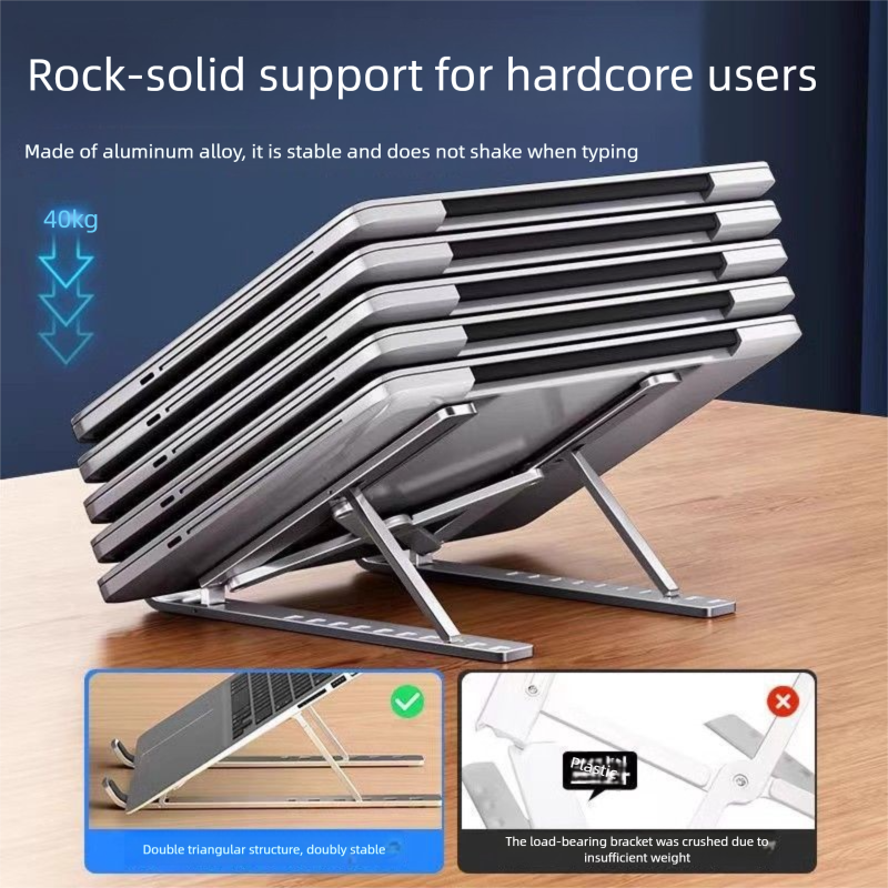 Aluminum Alloy Cooling Heightening Gaming Laptop Universal Foldable Convenient Stand Multi-Angle Adjustable_voghion.com