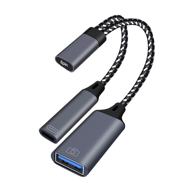 Converter with Power Supply Interface Plug And Play High-speed Transfer 2 in 1 USB 3.0 Charging Adapter Mobile Phone_voghion.com
