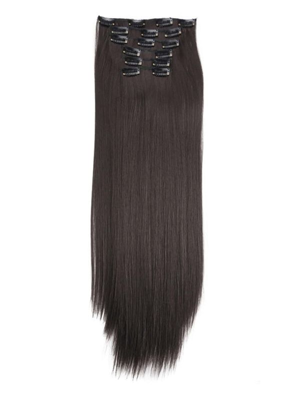 Extensions Multicolor 16 Clip Straight Hair Synthetic Female Wig Piece_voghion.com