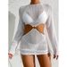 Verve 2025 New Style Tie Bikini Three-Piece Swimsuit For Women With High-End Mesh Cover-Up Beach Swimwear_voghion.com