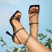 Scarpe da donna, sandali con tacco alto da donna, neri, alla moda, con testa quadrata, tacchi alti, semplici, da festa, sandali con tacco alto da donna_voghion.com