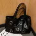 Borsa tote con rivetti cavi: borsa a tracolla firmata, borsa a mano in morbida pelle PU e shopper borchiata per donna_voghion.com
