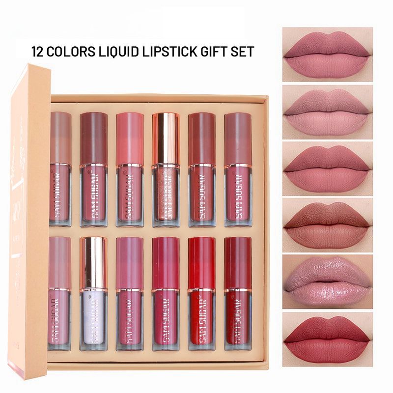 SAM SUGAR 12 värin Matte Velvet huulikiiltosarja_voghion.com