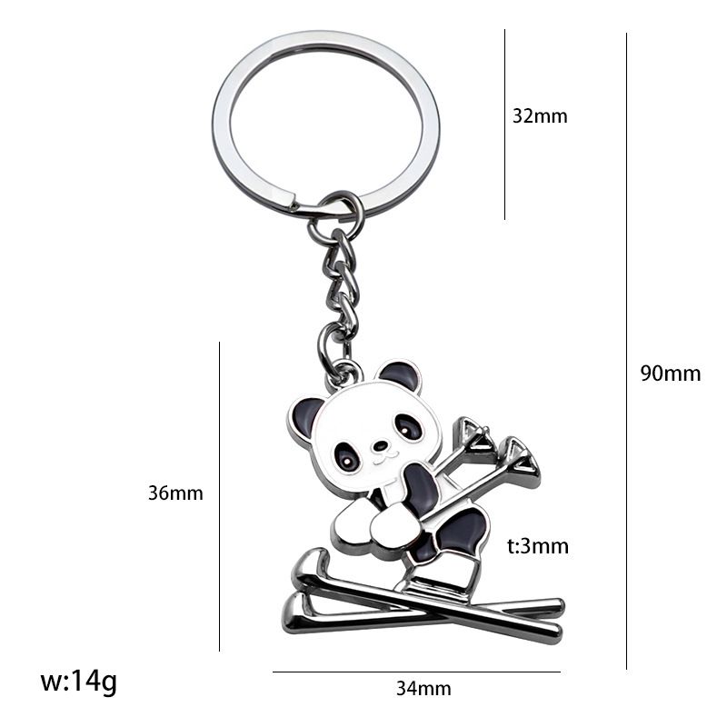 Ski Competition Gift Creative National Treasure Panda Pendant Keychain_voghion.com