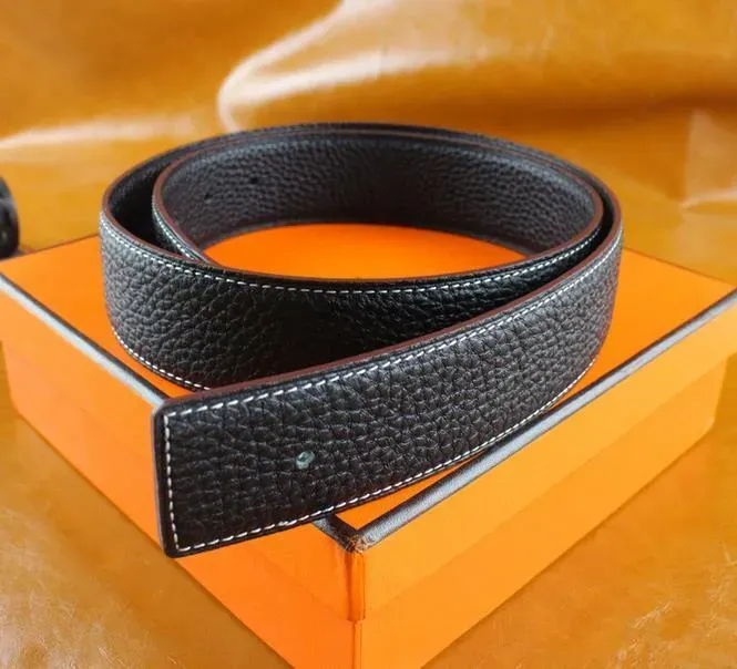 Mit Box Designer Mode Herren Business Ceinture Glatte Gold Sier Schnalle Echtes Leder Gürtel Für Männer Taille Gürtel_voghion.com