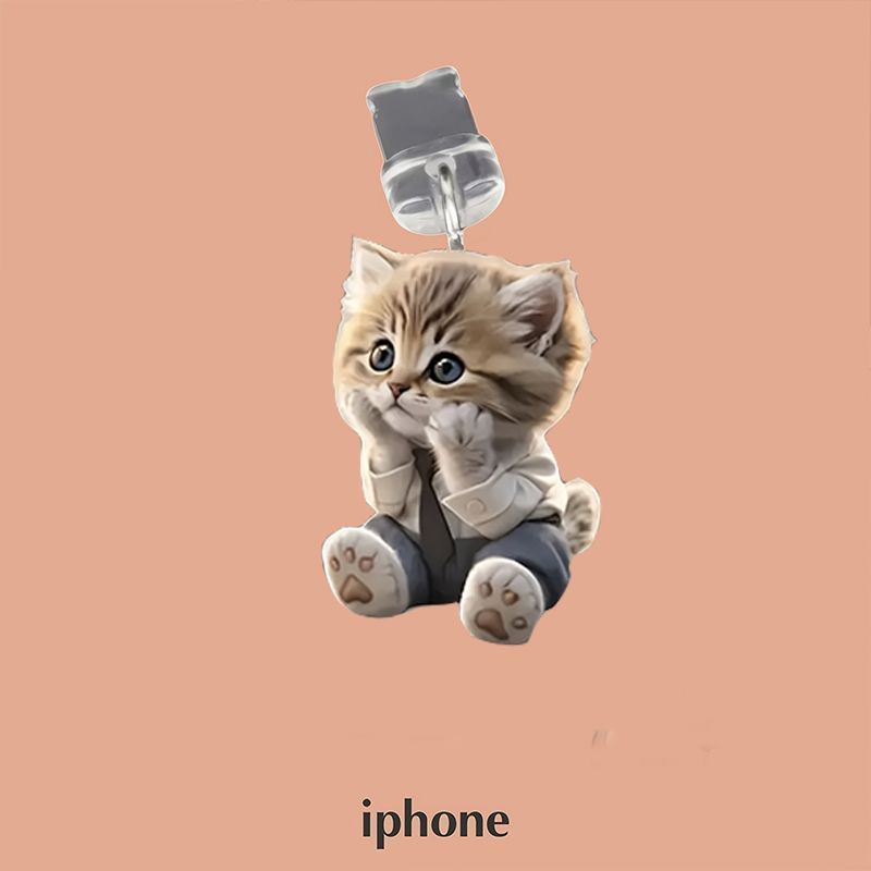 2025 New Cute Suit Cat Phone Charging Port Dust Plug A Pple Type-C Universal Cartoon_voghion.com