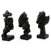Mystical Silence Trio - Abstract Resin Figures With Geometric Textures, Sculptural Art For Gothic Decor & Spiritual Spaces_voghion.com