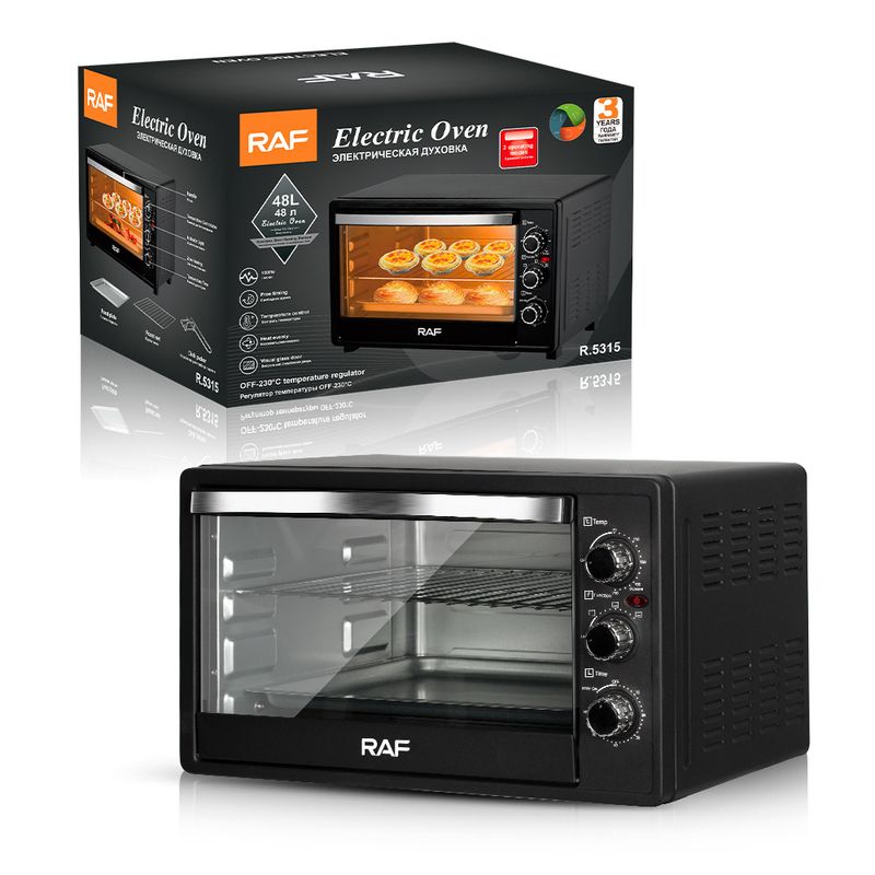 RAF Exclusive Cross-Border Supply EU Standard Electric Oven 48L Large Capacity Visible Baking Home Smart Cake Maker_voghion.com