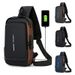 New Men's USB Charging Single Shoulder Commuter Backpack Water-Resistant Crossbody Chest Bag_voghion.com