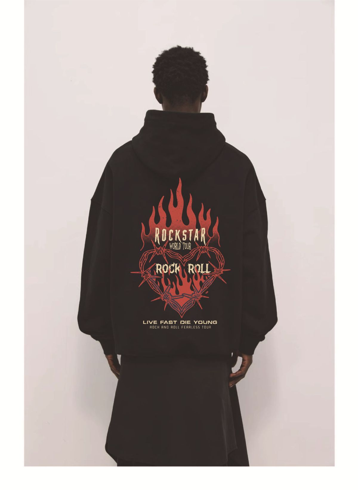 Abbigliamento maschile 2024 originale nuovo fiamma amore scuro stile felpa con cappuccio spot Y2K stile felpa con cappuccio_voghion.com