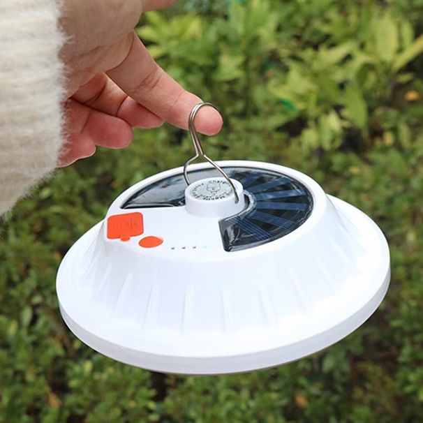 1PC 1200LM Krachtige 120 LED's Campinglamp Zonne-USB Oplaadbare Draagbare Lantaarnhaak Waterdichte Noodenergiebesparende Lamp_voghion.com