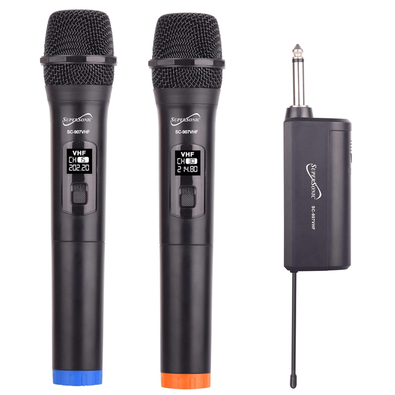 Supersonic VHF Dual Fixed Channel Professional Wireless Microphone_voghion.com