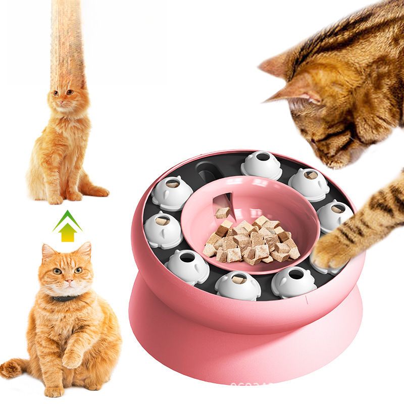 Haustierbedarf Katzenspielzeug Futterautomat gegen Langeweile Nackenschutz Futternapf Kostenloser Versand Direktversand_voghion.com