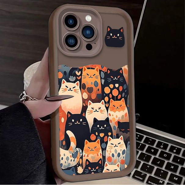 Lustige Terror Hölle Katze Telefon Fall Für iPhone 16 15 14 13 12 11 Pro Max X XS X S Max XR SE 2020 7 8 Plus Stoßfest Silikon Capa_voghion.com