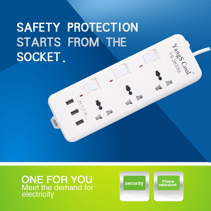 British Standard Socket Conversion Plug European Standard Power Strip European Standard American Standard Universal International American Universal B_voghion.com