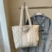 Retro Designer Women's Cotton Padded Commuter Handbag Large Capacity Single Shoulder Armpit Student Casual Tote_voghion.com