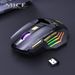 Mouse da gioco silenzioso wireless 2.4G con luce respiratoria RGB, ricaricabile, programmabile a 7 tasti, design ergonomico per laptop/PC (GW-X7)_voghion.com