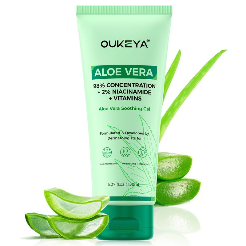 Emulsion OUKEYA Aloe Vera 98% Soothing Gel Moisturizing Facial Skin Care Hydrating_voghion.com