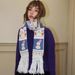 Vintage Jacquard Handmade Embroidered Snowman Scarf Women, Autumn And Winter Double Layer Thickened Christmas New Tassel_voghion.com